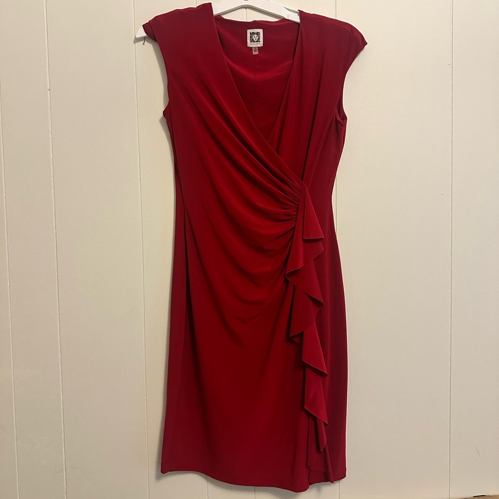 Anne Klein Asymmetrical Red Dress